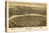 1896, Oil City Bird's Eye View, Pennsylvania, United States-null-Stretched Canvas