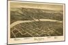1896, Oil City Bird's Eye View, Pennsylvania, United States-null-Mounted Giclee Print