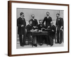 1896 Olympic Committee: Baron Pierre de Coubertin is Second from the Left-null-Framed Photographic Print