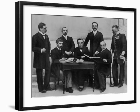 1896 Olympic Committee: Baron Pierre de Coubertin is Second from the Left-null-Framed Photographic Print