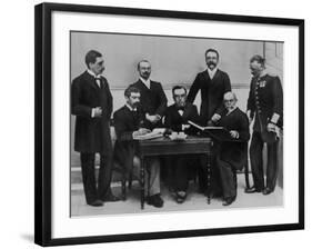 1896 Olympic Committee: Baron Pierre de Coubertin is Second from the Left-null-Framed Photographic Print