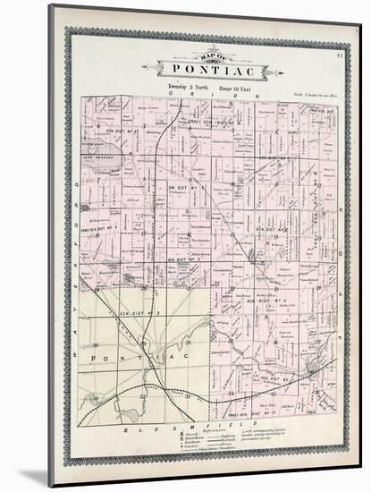 1896, Pontiac Township, Lake Angelus, Clinton River, Amy, Osmun Lake, Michigan, United States-null-Mounted Giclee Print