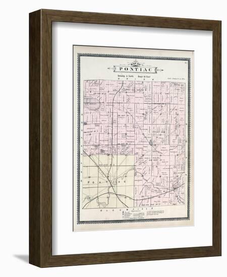 1896, Pontiac Township, Lake Angelus, Clinton River, Amy, Osmun Lake, Michigan, United States-null-Framed Giclee Print
