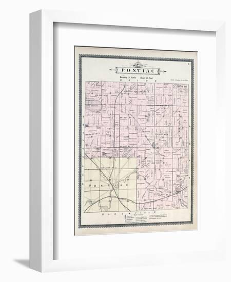 1896, Pontiac Township, Lake Angelus, Clinton River, Amy, Osmun Lake, Michigan, United States-null-Framed Giclee Print