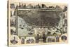 1896, Saint Louis Bird's Eye View, Missouri, United States-null-Stretched Canvas