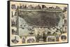 1896, Saint Louis Bird's Eye View, Missouri, United States-null-Framed Stretched Canvas