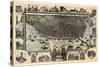 1896, Saint Louis Bird's Eye View, Missouri, United States-null-Stretched Canvas