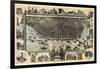 1896, Saint Louis Bird's Eye View, Missouri, United States-null-Framed Giclee Print