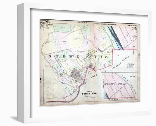 1896, Stowe, Pittsburgh, Chartiers Creek, Pennsylvania, United States-null-Framed Giclee Print