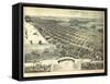 1896, Wyandotte Bird's Eye View, Michigan, United States-null-Framed Stretched Canvas