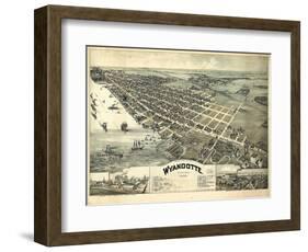1896, Wyandotte Bird's Eye View, Michigan, United States-null-Framed Giclee Print