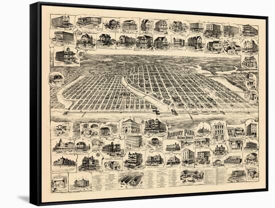 1897, Asbury Park Bird's Eye View, New Jersey, United States-null-Framed Stretched Canvas