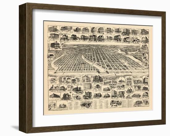 1897, Asbury Park Bird's Eye View, New Jersey, United States-null-Framed Giclee Print