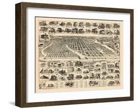 1897, Asbury Park Bird's Eye View, New Jersey, United States-null-Framed Giclee Print