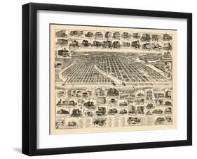 1897, Asbury Park Bird's Eye View, New Jersey, United States-null-Framed Giclee Print