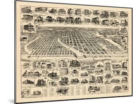 1897, Asbury Park Bird's Eye View, New Jersey, United States-null-Mounted Giclee Print