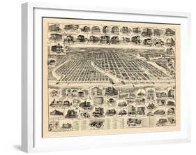 1897, Asbury Park Bird's Eye View, New Jersey, United States-null-Framed Giclee Print