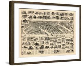 1897, Asbury Park Bird's Eye View, New Jersey, United States-null-Framed Giclee Print