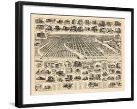 1897, Asbury Park Bird's Eye View, New Jersey, United States-null-Framed Giclee Print