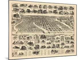 1897, Asbury Park Bird's Eye View, New Jersey, United States-null-Mounted Giclee Print