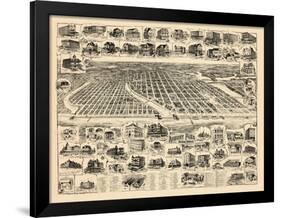 1897, Asbury Park Bird's Eye View, New Jersey, United States-null-Framed Giclee Print