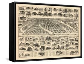 1897, Asbury Park Bird's Eye View, New Jersey, United States-null-Framed Stretched Canvas