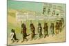 1897 Calendar with Parading Cats-null-Mounted Giclee Print