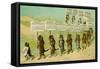 1897 Calendar with Parading Cats-null-Framed Stretched Canvas