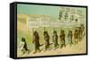 1897 Calendar with Parading Cats-null-Framed Stretched Canvas