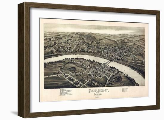 1897, Fairmont and Palatine Bird's Eye View, West Virginia, United States-null-Framed Giclee Print