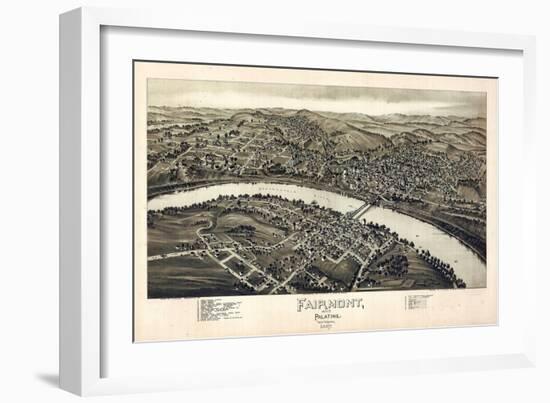 1897, Fairmont and Palatine Bird's Eye View, West Virginia, United States-null-Framed Giclee Print