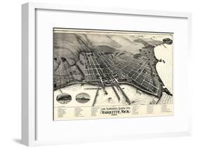 1897, Marquette Bird's Eye View, Michigan, United States-null-Framed Giclee Print