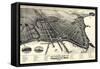 1897, Marquette Bird's Eye View, Michigan, United States-null-Framed Stretched Canvas