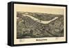 1897, Morgantown Bird's Eye View, West Virginia, United States-null-Framed Stretched Canvas