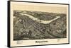 1897, Morgantown Bird's Eye View, West Virginia, United States-null-Framed Stretched Canvas