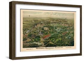 1897, Nashville Bird's Eye View of Centennial Exposition 17x24, Tennessee, United States-null-Framed Giclee Print