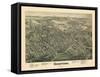 1897, Uniontown Bird's Eye View, Pennsylvania, United States-null-Framed Stretched Canvas