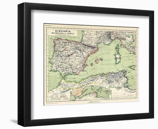 1898, 500 BC, Algeria, Libya, Morocco, Tunisia, France, Portugal, Spain, Hispania, Africa-null-Framed Premium Giclee Print