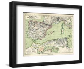 1898, 500 BC, Algeria, Libya, Morocco, Tunisia, France, Portugal, Spain, Hispania, Africa-null-Framed Premium Giclee Print