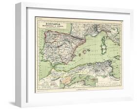 1898, 500 BC, Algeria, Libya, Morocco, Tunisia, France, Portugal, Spain, Hispania, Africa-null-Framed Giclee Print