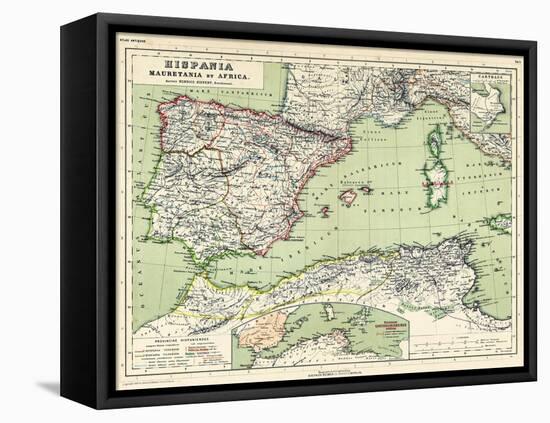 1898, 500 BC, Algeria, Libya, Morocco, Tunisia, France, Portugal, Spain, Hispania, Africa-null-Framed Stretched Canvas