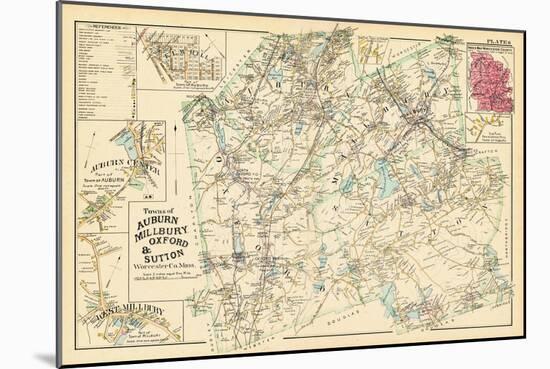 1898, Auburn, Millbury, Oxford and Sutton Towns, Elm Hill, Auburn Center, Massachusetts, USA-null-Mounted Giclee Print