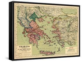 1898, Greece, Albania, Turkey, Macedonia, Bulgaria, Europe, Graecia-null-Framed Stretched Canvas