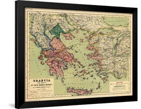 1898, Greece, Albania, Turkey, Macedonia, Bulgaria, Europe, Graecia-null-Framed Giclee Print