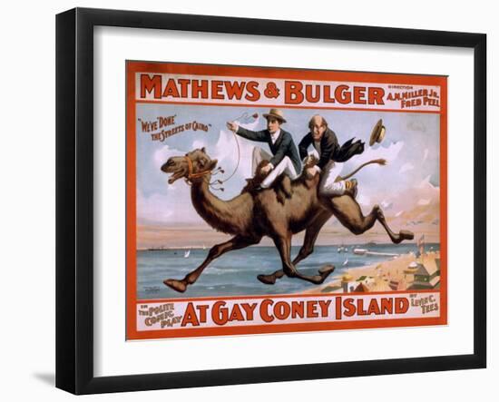 1898 Poster for the Mathews and Bulger Comedy Team's Play, at Gay Coney Island-null-Framed Photo