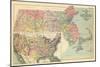 1898, United States Map, Massachusetts State Map, Massachusetts, United States-null-Mounted Giclee Print