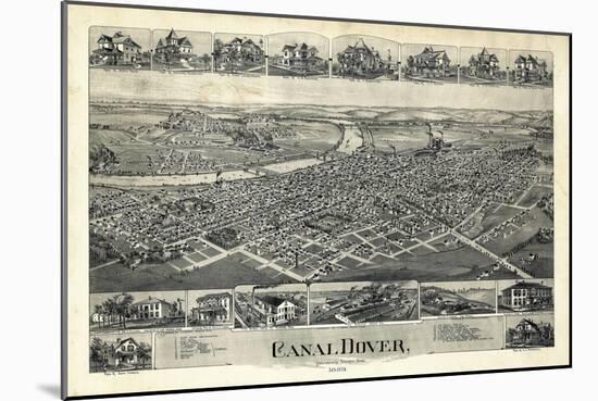 1899, Canal Dover Bird's Eye View, Ohio, United States-null-Mounted Giclee Print