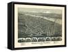 1899, Martin's Ferry Bird's Eye View, Ohio, United States-null-Framed Stretched Canvas