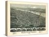 1899, Martin's Ferry Bird's Eye View, Ohio, United States-null-Stretched Canvas