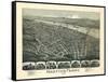 1899, Martin's Ferry Bird's Eye View, Ohio, United States-null-Framed Stretched Canvas